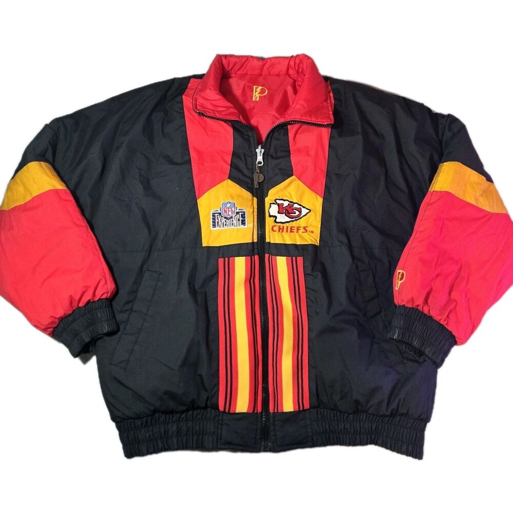 Vintage Pro Player Chiefs Reversible Puffer Jacket Red Black NFL Logo L/XL